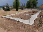 Coulage des fondations des garages