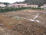 Traçage des fouilles des 2 maisons