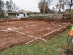 Traçage des fouilles pour le creusement des fondations