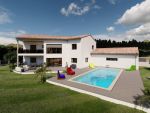 Construction d'une maison de 197 m², terrasse non couverte de 122 m² et débord de toit de 60 cm