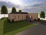 Maison en forme de "L" et abri