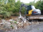 Réalisation de la plate-forme dans les rochers